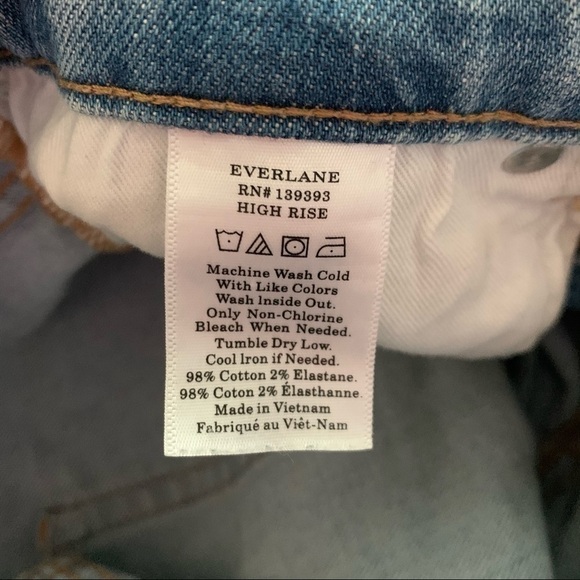 Everlane High Rise Skinny Jeans Light Wash Sz 26 - Picture 9 of 9